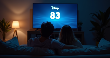 Jeune couple frustré devant la TV avec erreur Disney 83