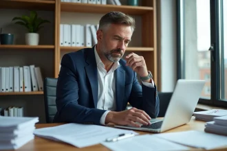 Homme d'affaires utilisant un convertisseur kilogramme tonne