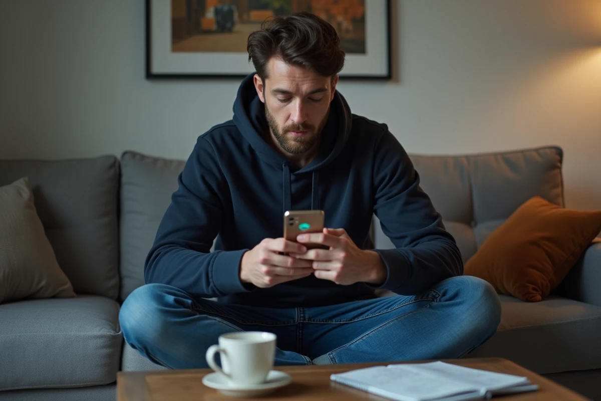 Homme concentré cherchant des indices pour résoudre le mot du jour sur Cemantix