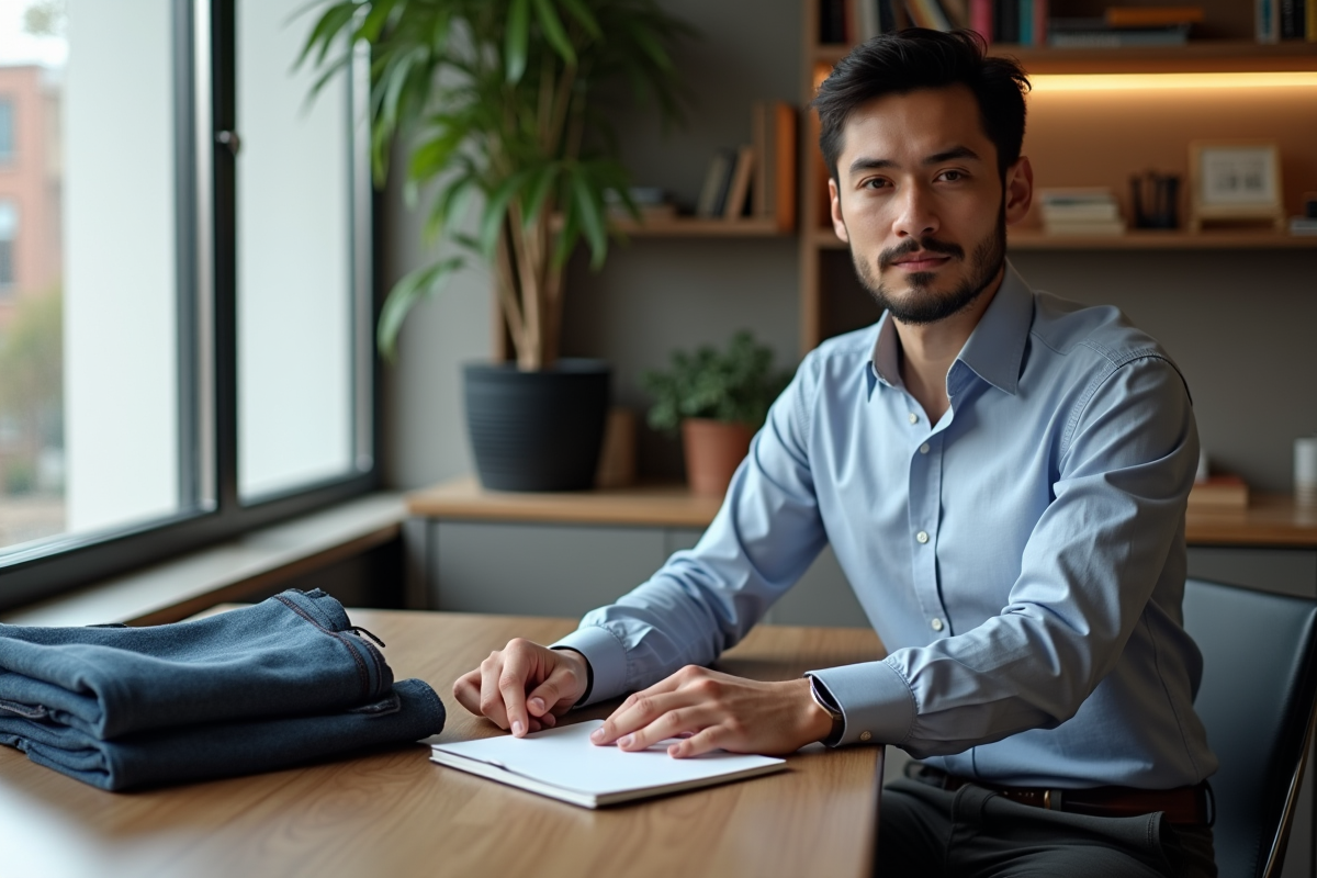 Jeune homme choisissant ses vêtements dans un appartement lumineux